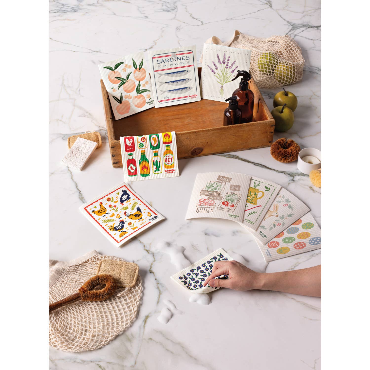 Easter Meadow Swedish Dishcloth