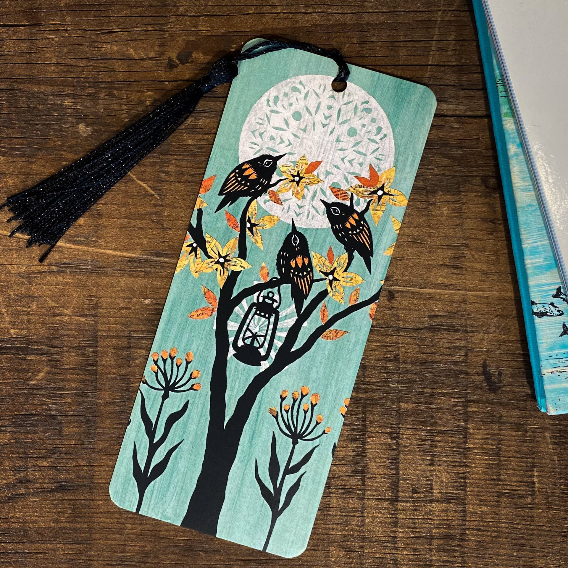 Birds & Lantern Bookmark featuring art by Angie Pickman
