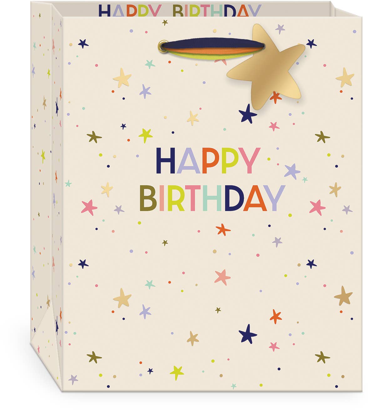 Party Time Stars Medium Vertical Bag 8" X 4" X 10".