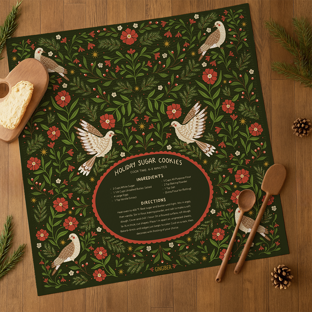 Sugar Cookies Tea Towel – Holiday Baking