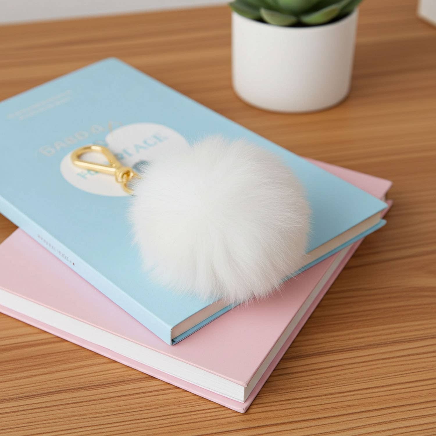 Keychain Pom Poms | 6" | White