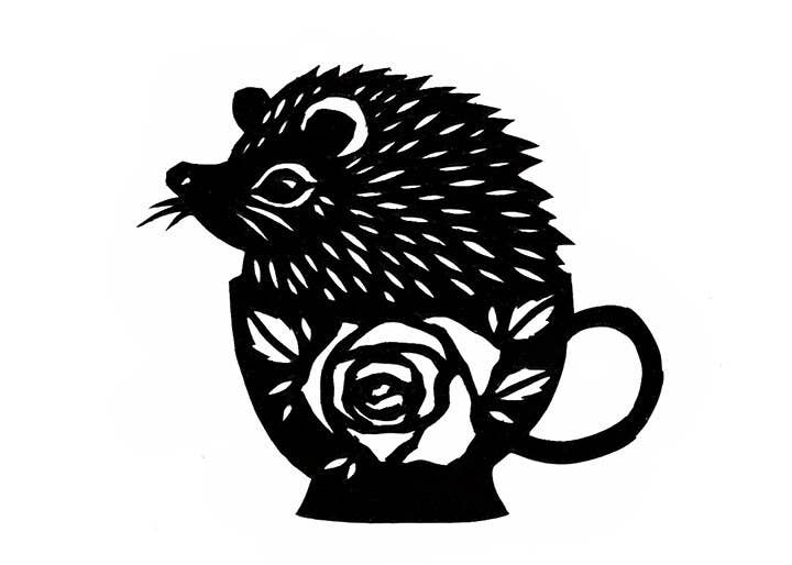 Hedgie In A Tea Cup - Greeting Card