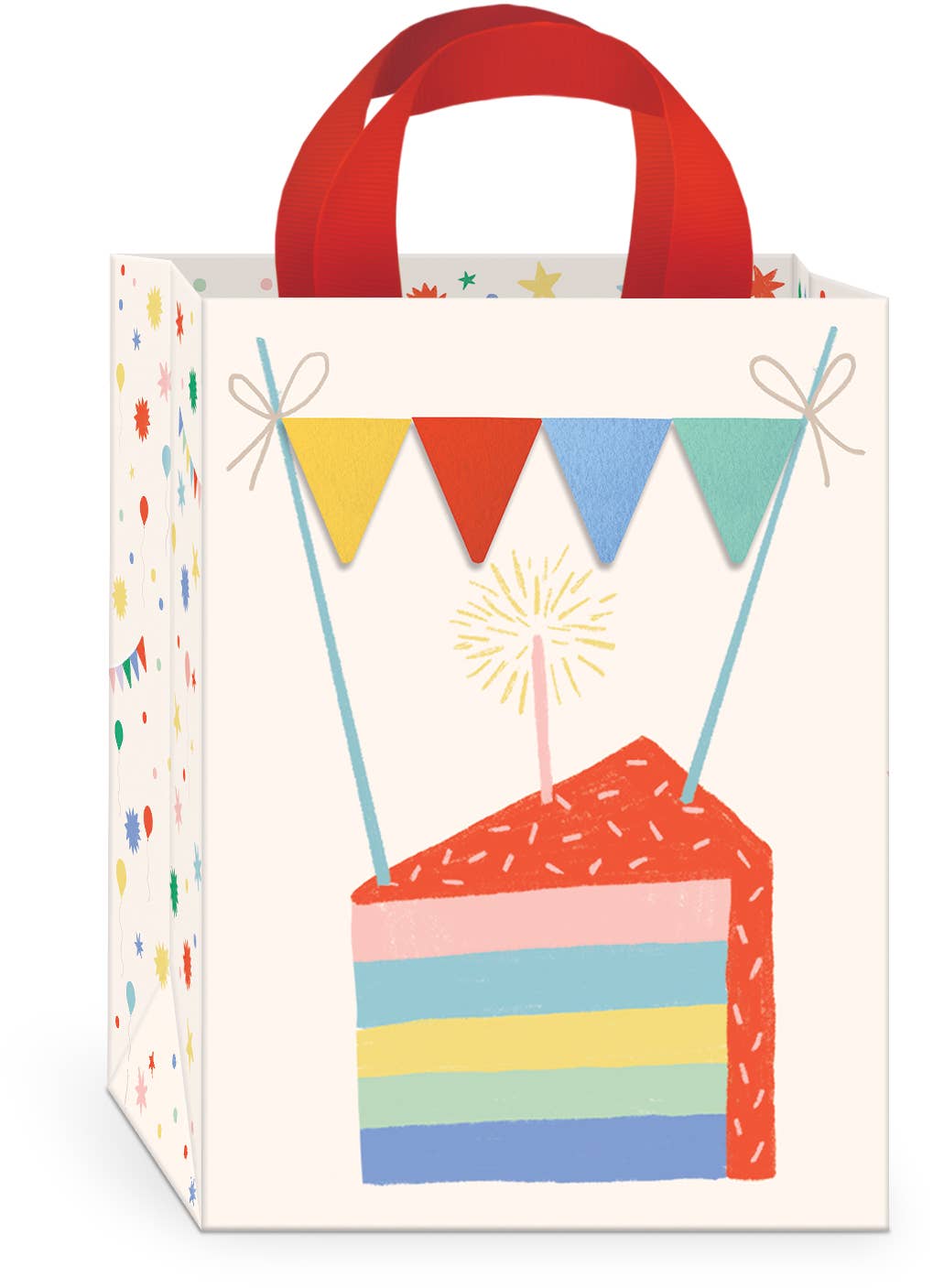 Birthday Brights Cake Slice Small Vertical Bag