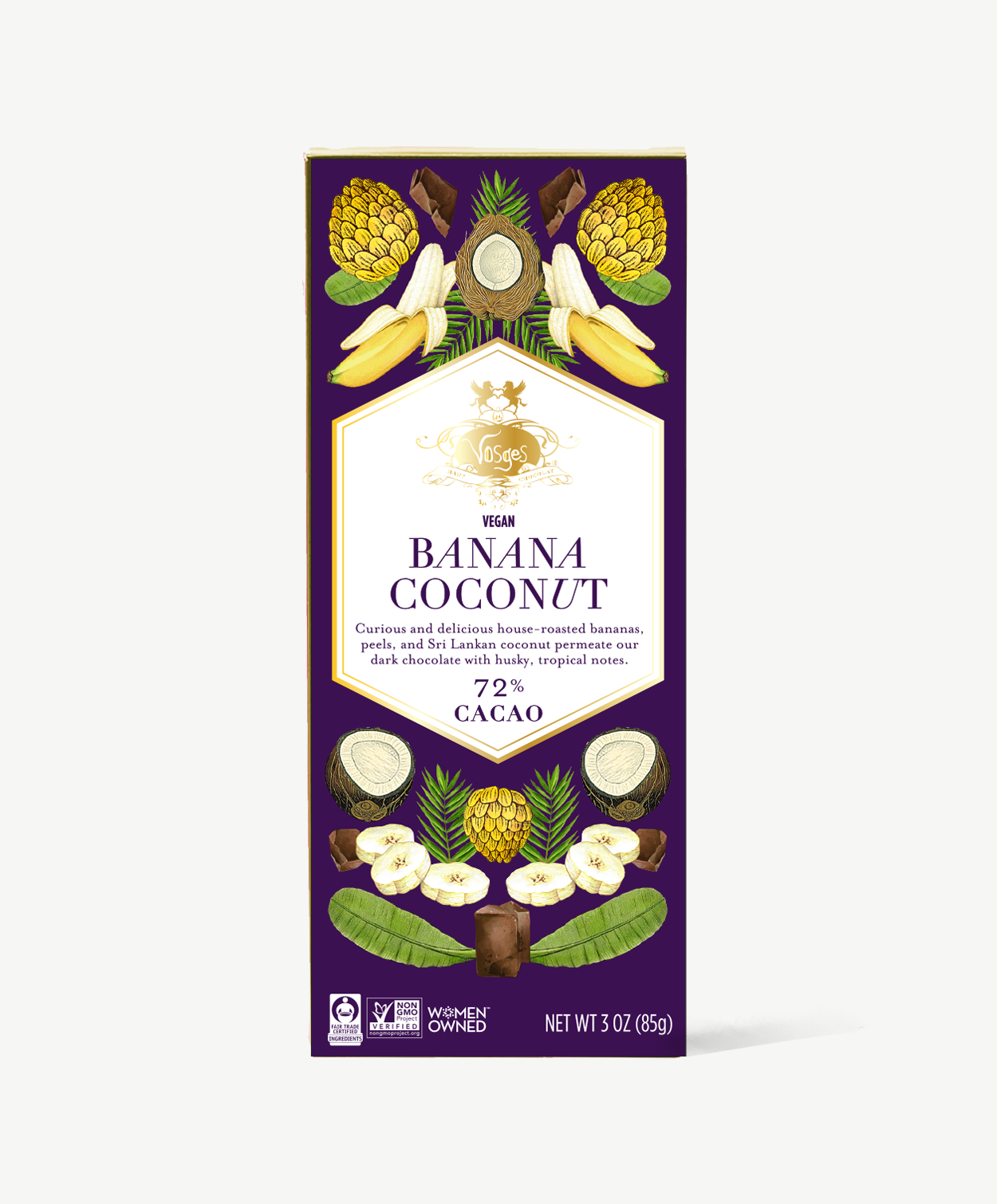 Dark Chocolate Bar w/ Banana & Coconut - Gourmet