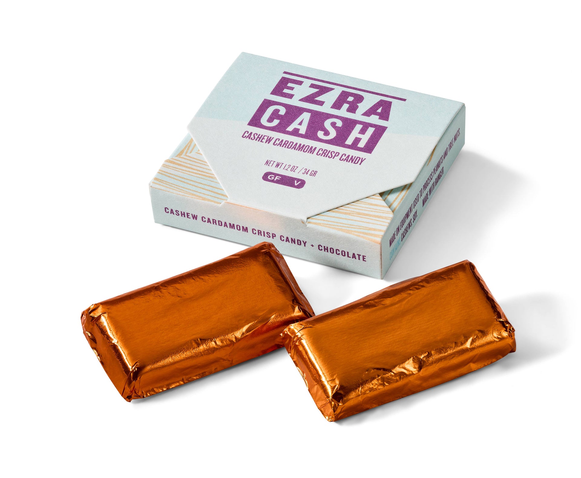 Ezra Cash - Cashew Cardamom Crisp Candy in Dark Chocolate