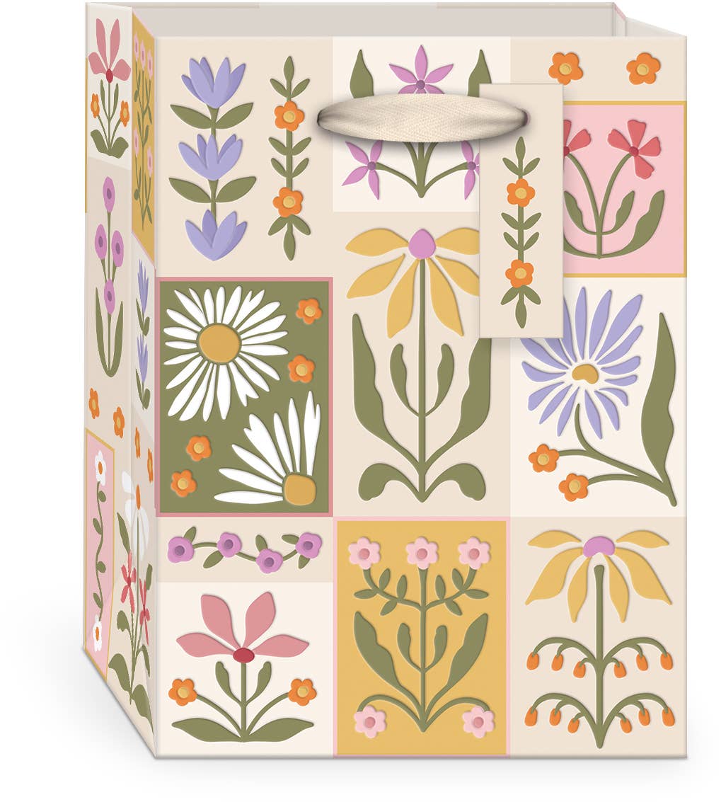 Flower Market Grid Small Vertical Bag 6.25" X 3.5" X 8.25"