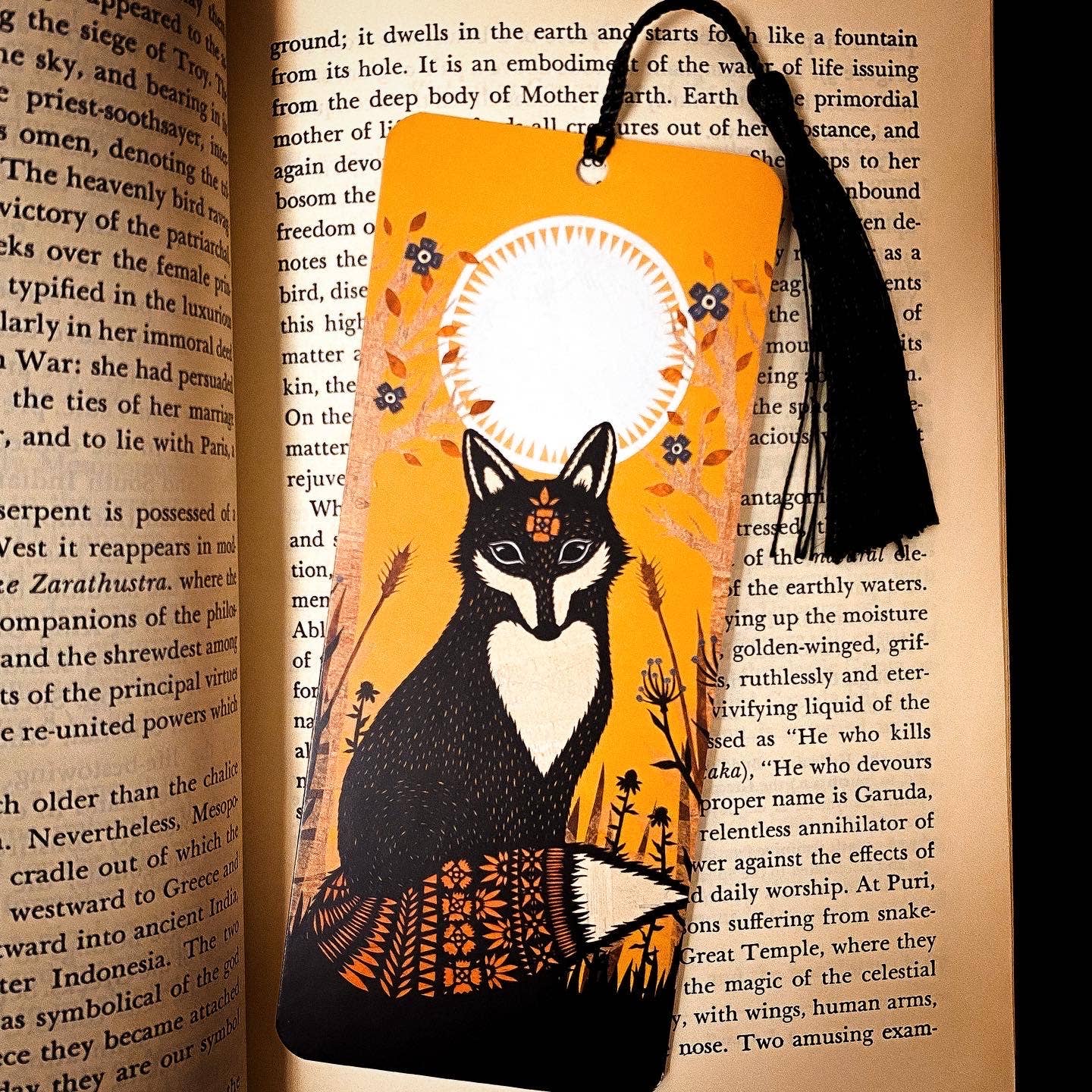 Fox Bookmark featuring cut paper collage by Angie Pickman