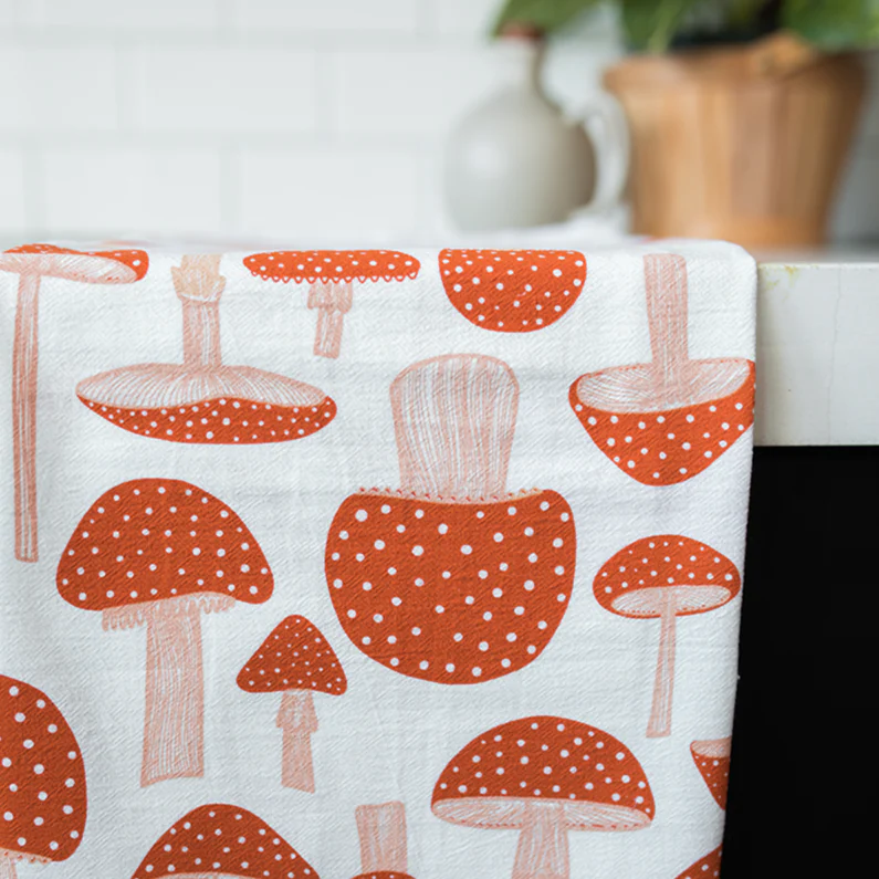 Mushroom Tea Towel – Fall Kitchen Decor