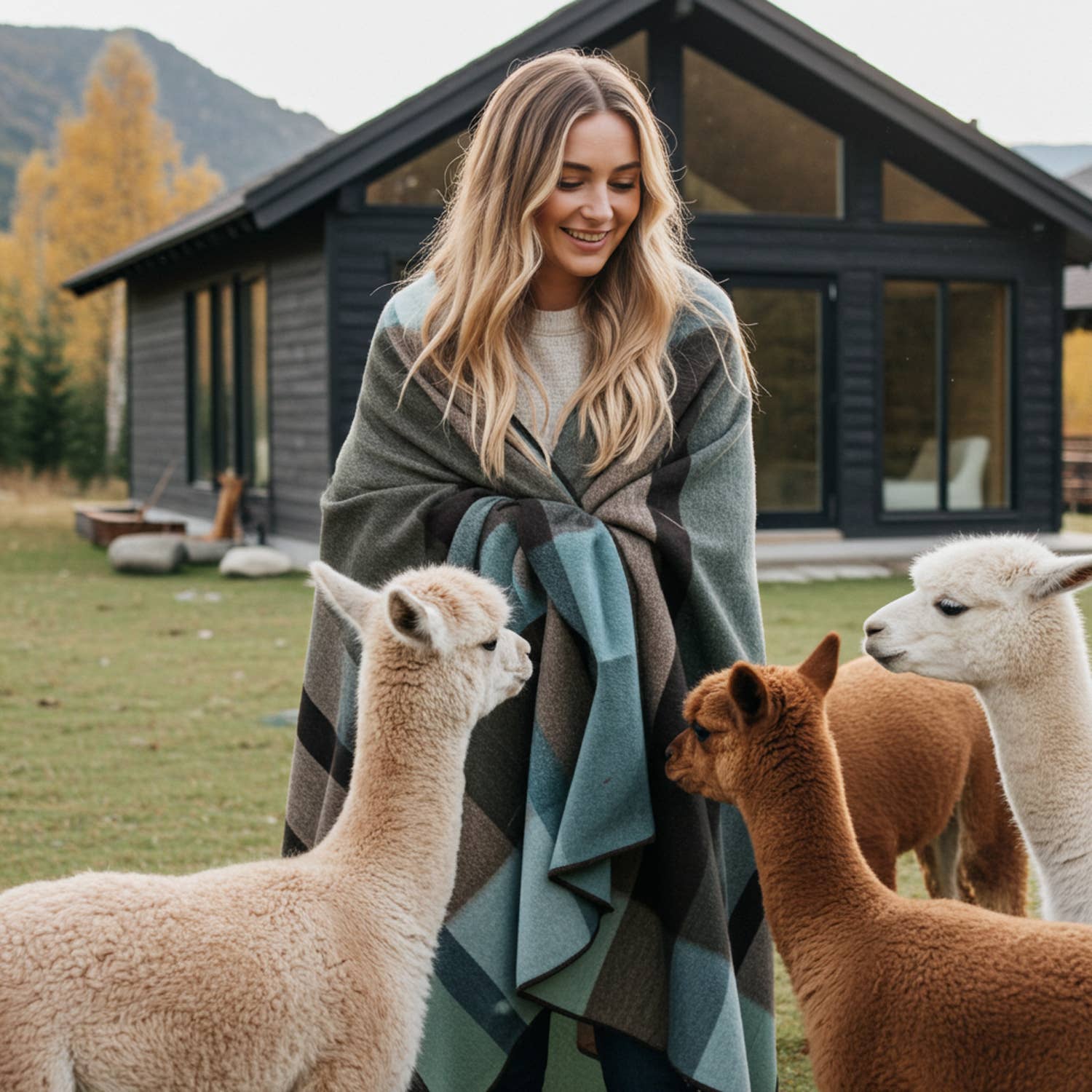 Alpaca Throw Blanket - Mosswood