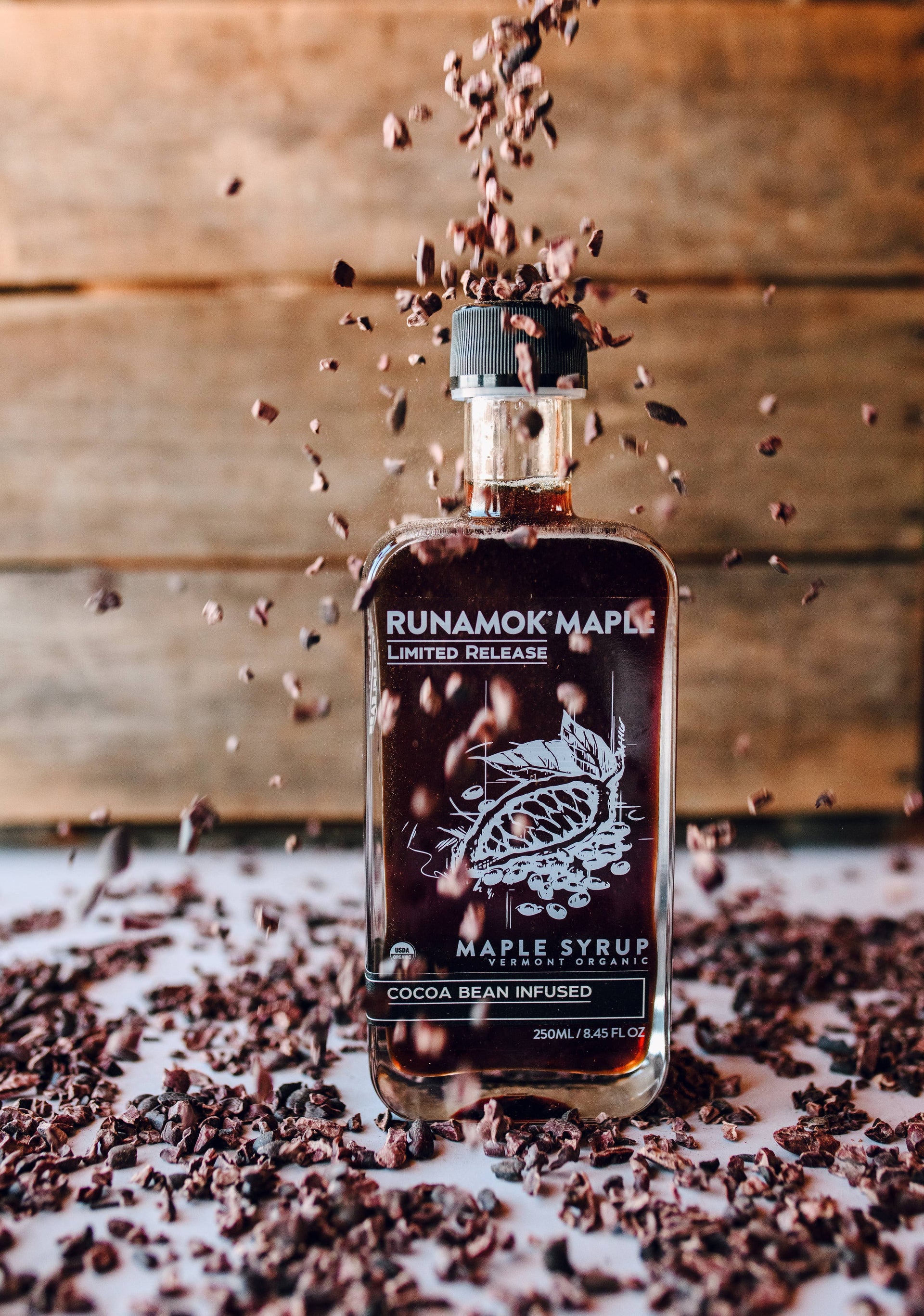 LIMITED RELEASE Cocoa Bean Infused Organic Maple Syrup