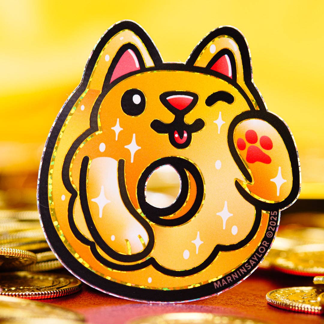 Lucky Donut Cat Sticker