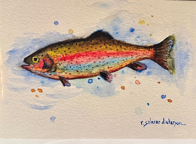 "Colorado Rainbow" 5"x7" Card From Original Watercolor By Local Colorado Artist, Rita Salazar Dickerson
