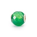 Troll Beads Round Green Onyx Facet Bead