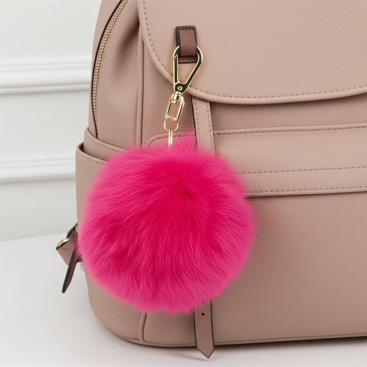 Keychain Pom Poms | 6" | Magenta
