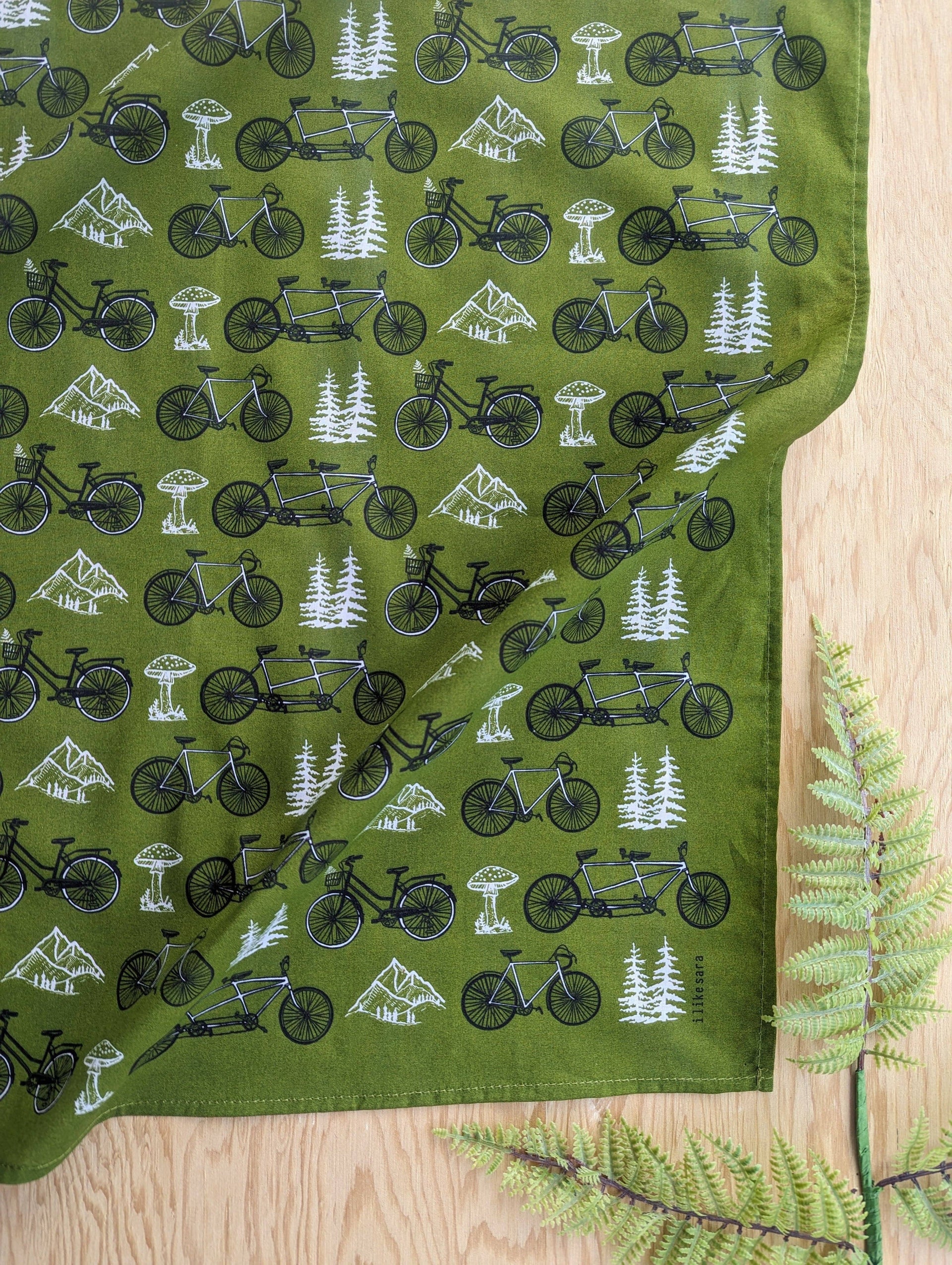 Bandana | bicycle adventure - green nature tree mountain scarf