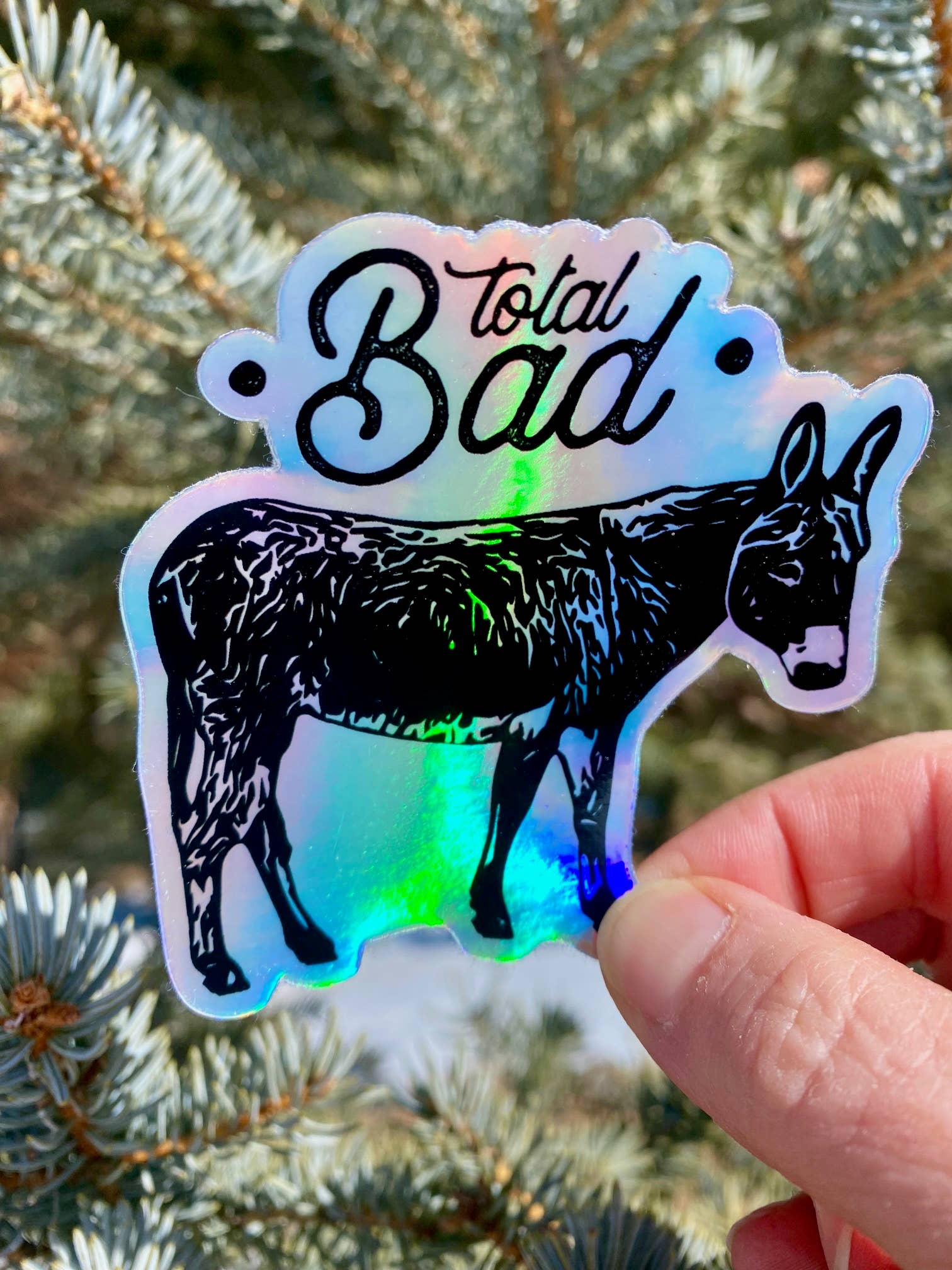 Total Badass Vinyl Sticker - Donkey Holographic Sticker