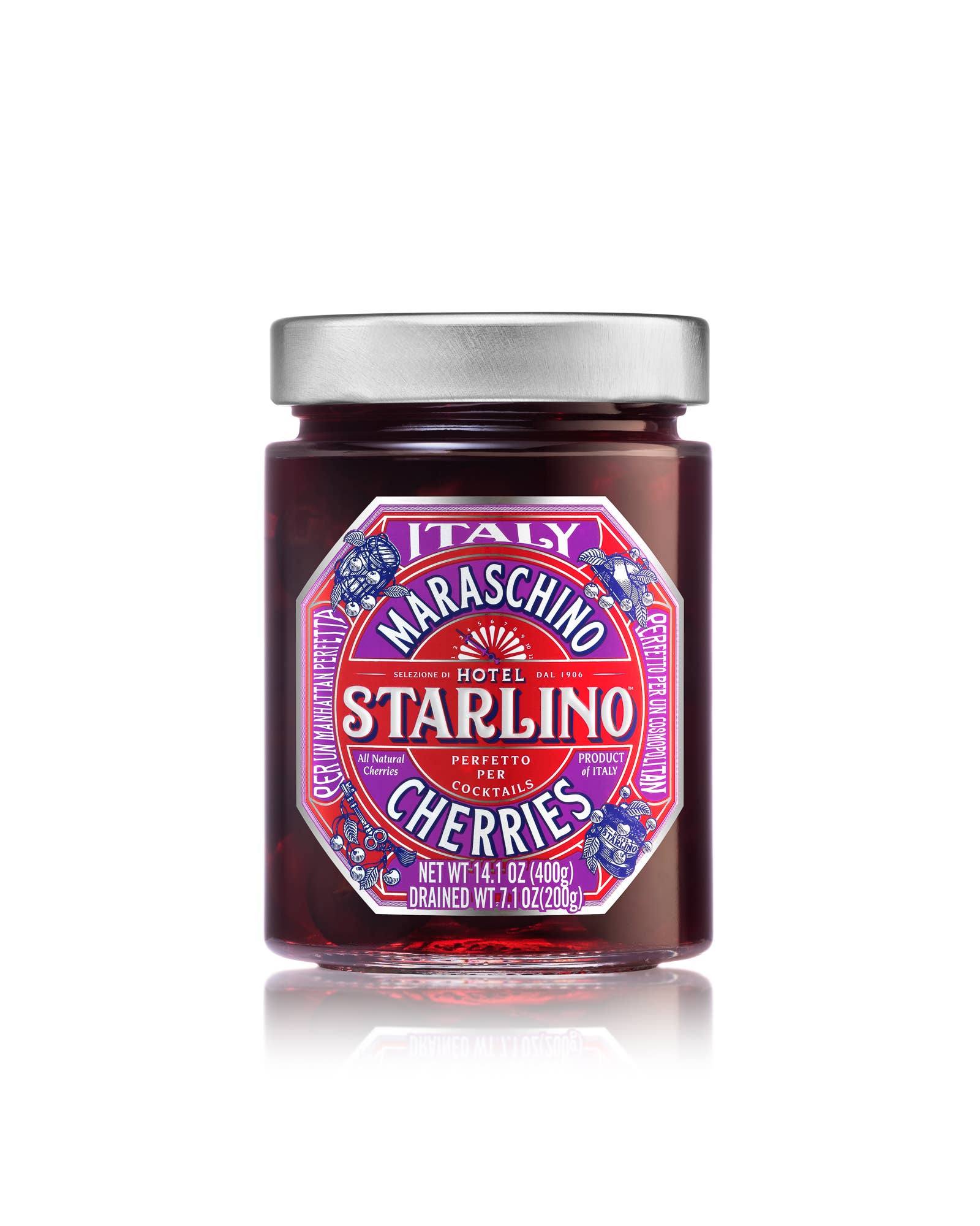 STARLINO Italian Maraschino Cherries - 400g Jars
