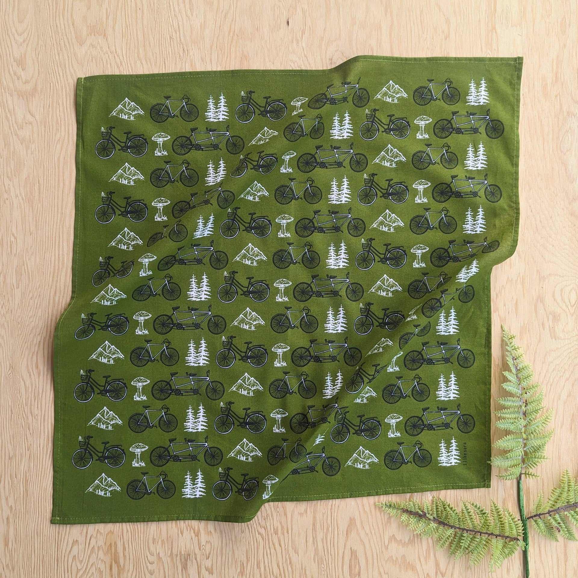 Bandana | bicycle adventure - green nature tree mountain scarf