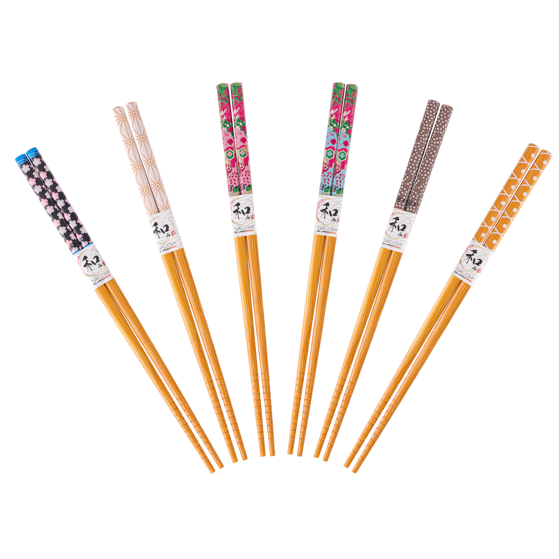 36 Pairs Chopsticks Set 6 Design x 6 Pair Assortment Pack (1/40)