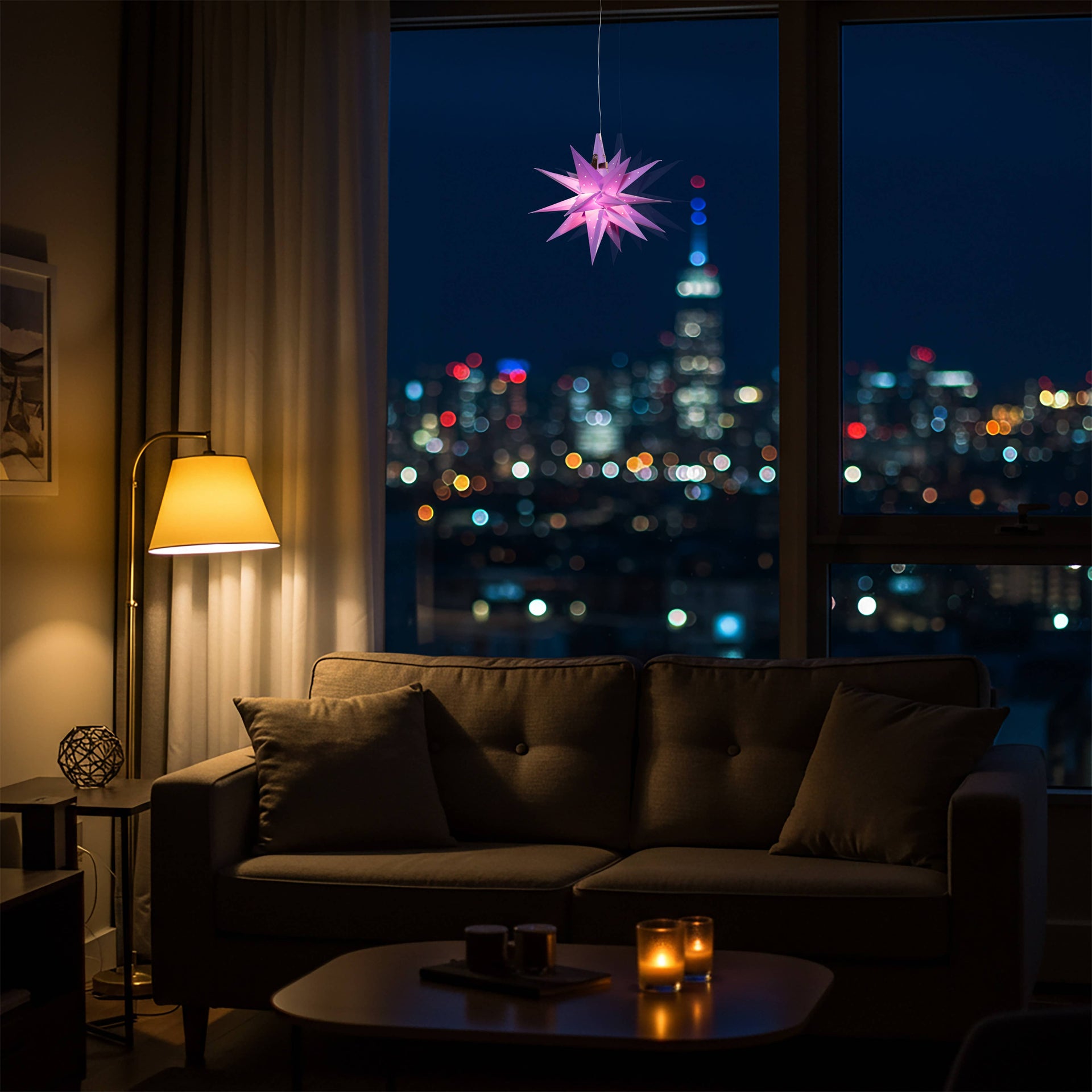 Moravian Mini Star 7" Purple - Needle Punch