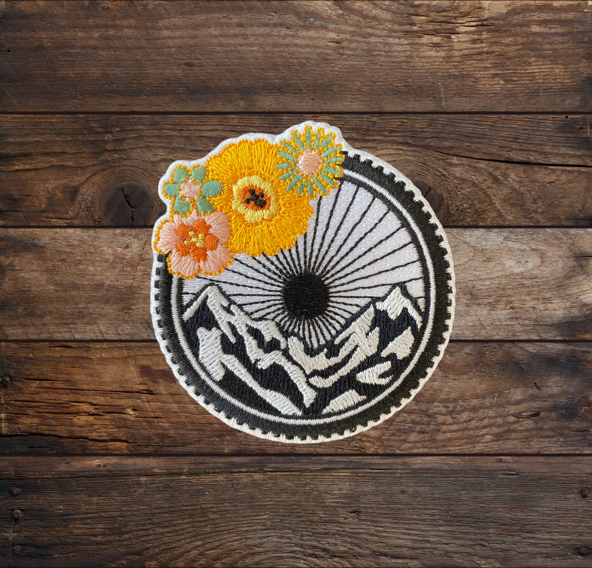 Iron On Patch - Bicycle Floral Bike Patch