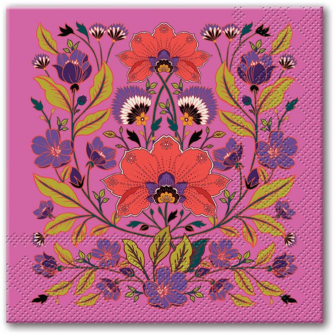 BEVERAGE NAPKINS RENAISSANCE RASPBERRY