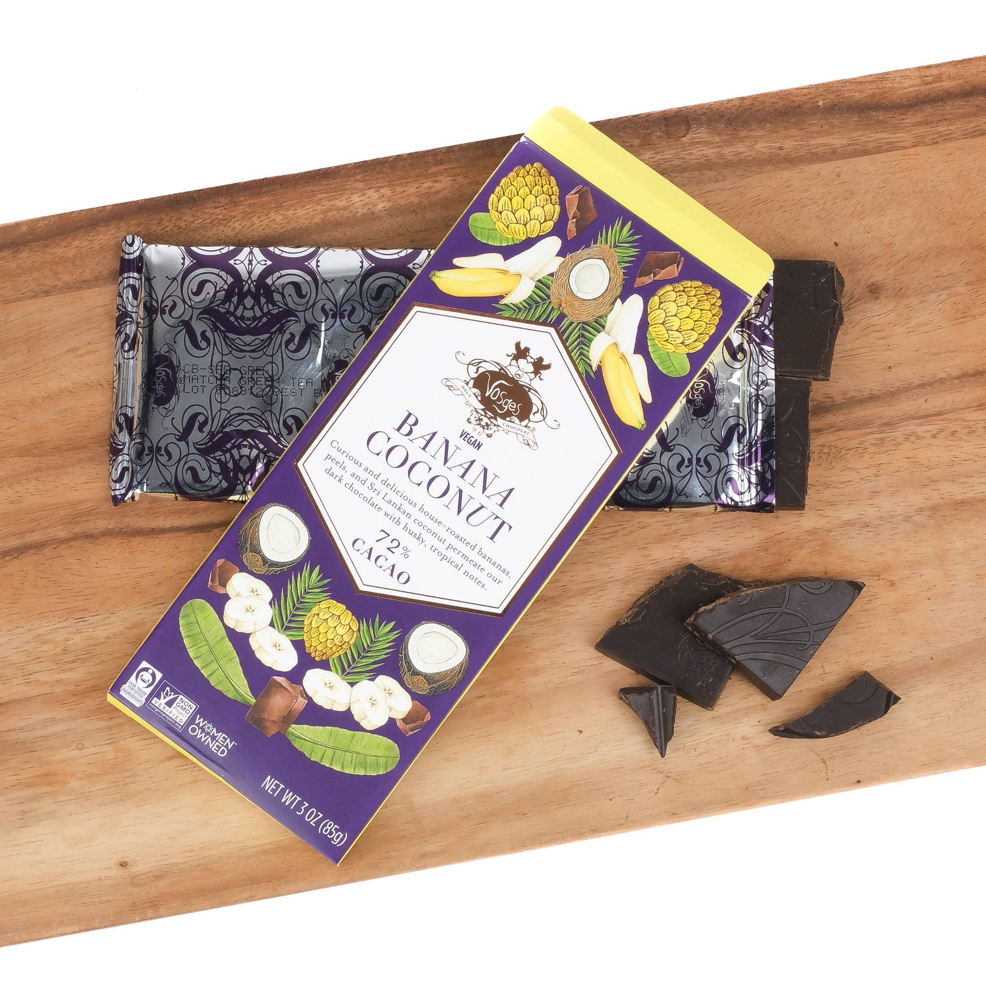 Dark Chocolate Bar w/ Banana & Coconut - Gourmet