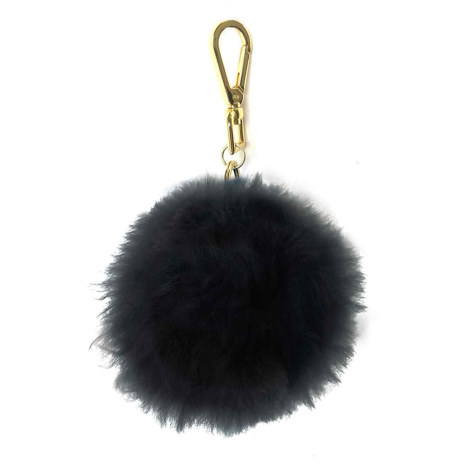 Keychain Pom Poms | 6" | Black